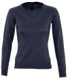 90010 Ladies Galaxy SOL'S Ladies Galaxy Cotton Acrylic V Neck Sweater Navy colour image